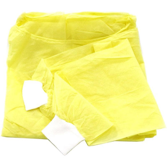 Assure Isolation Gown Yellow 38gsm Knitted Cuff, 10pc/pk, 10pk/ct - 21Bmedical
