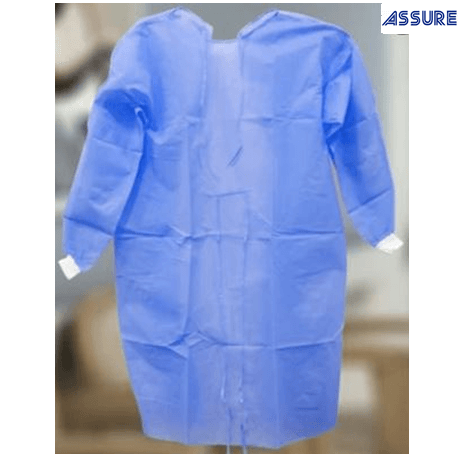 Assure General Nursing Gown (AAMI Level 2) Blue, 125cm x 140cm, 10pc/pk, 10pk/ct - 21Bmedical