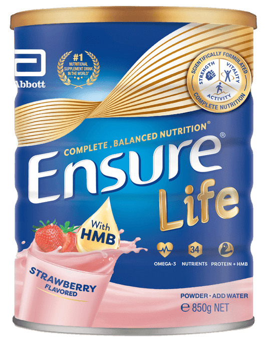Abbott Ensure Life HMB Powder Strawberry 850g, 12can/ctn # - 21Bmedical
